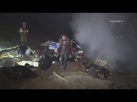 Crews are cleaning up after homeless encampment fire near the I-94