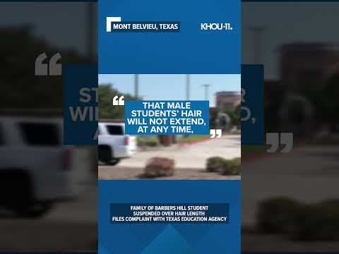 He was suspended for 2 weeks over his hair length. Now, his family is taking legal action. #shorts