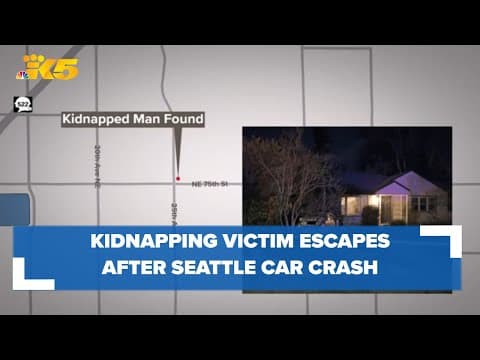 Kidnapping victim escapes trunk after car crashes into Seattle home