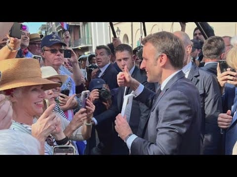 Macron greets crowds in New Orleans