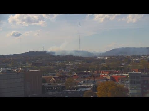 Fire sends plume of smoke from Sharp's Ridge area, near Fountain City