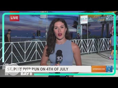 Runners watch sunrise on St. Pete Pier for 4th of July fun run