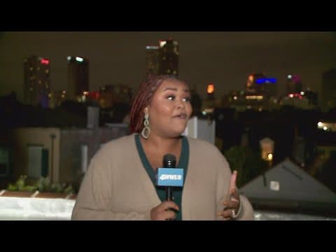 WWL-TV Meteorologist Payton Malone gives 
Leigha McNeil a SCARE on the rooftop