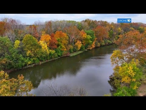 Drone 10: Fall colors at Griggs Reservoir on Columbus' west side