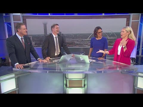 WFAA's Michelle Montaine blames Pete Delkus for Wednesday morning's downpour