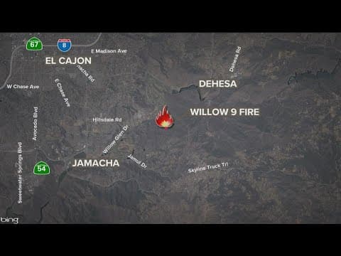 CalFire San Diego gives update at 7 am on Willow9Fire burning in Rancho San Diego