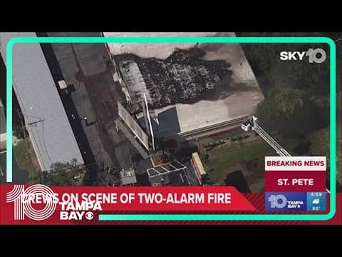 Two-alarm fire burns through storage facility