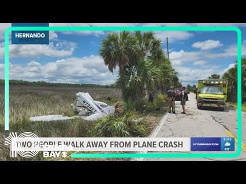 Small plane nearly splits in half before crashing in Hernando County; 2 occupants reported safe