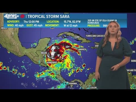 12 PM Tropical Update: Tropical Storm Sara will linger in western Caribbean this weekend