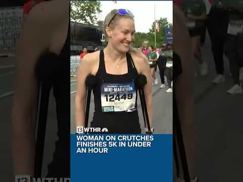 Woman on crutches finishes Delta Dental 5K in 51 minutes