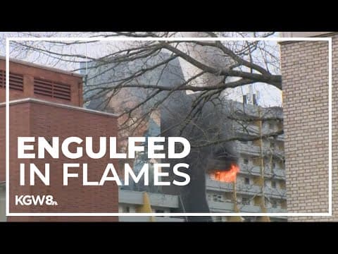 Fire seen in Portland apartment building shooting suspect barricaded in