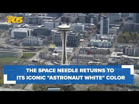 Special guests help repaint the Space Needle