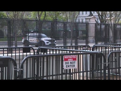 White House puts up fencing ahead of Saturday "Hands Off!" protest against Trump, Musk