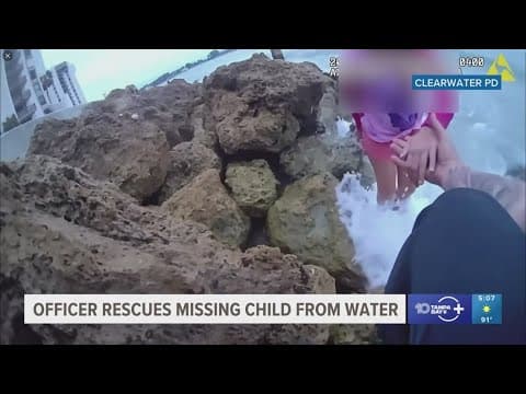 Clearwater police officer rescues missing girl near the beach