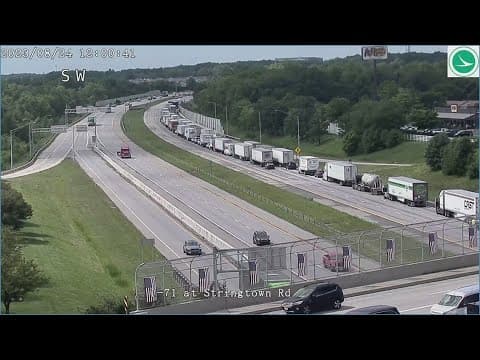 Overturned semi completely shuts down all lanes of I-71 South near Grove City