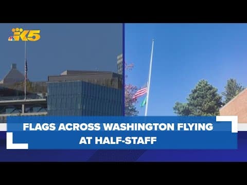 American, Washington state flags flying at half-staff in support of Israeli victims