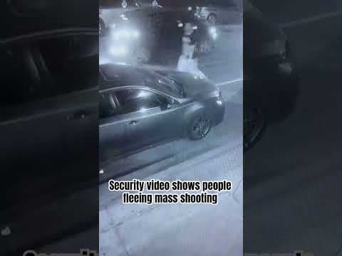 WWL Louisiana obtained security camera video showing people fleeing a mass shooting in New Orleans.