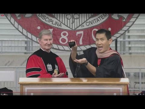 Ohio State president comments on commencement speech