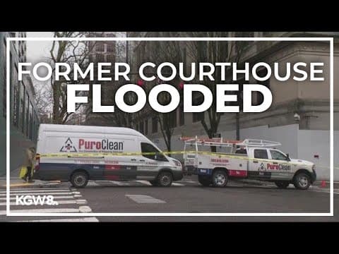 Former downtown Multnomah County Courthouse flooded