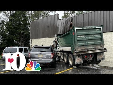 Dump truck crashes into Dollar General