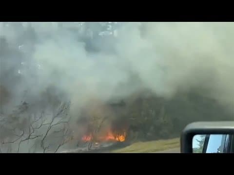 Grass fire near I-10 at Mississippi - Louisiana line