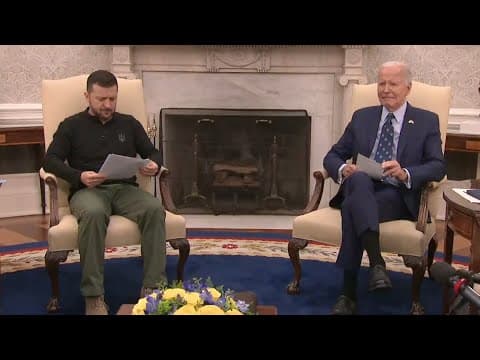 Joe Biden and Volodymyr Zelenskyy meet in the Oval Office