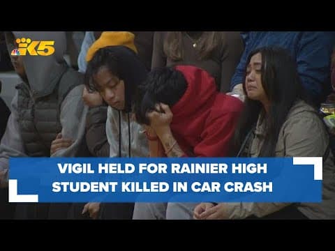 Rainier High community hold vigil for student killed in car crash