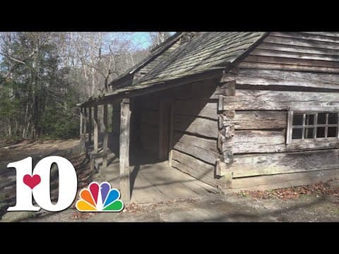 Crews restore a historic building in the Great Smoky Mountains National Park