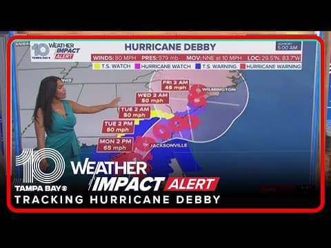 Weather Impact Alert: Tracking Hurricane Debby as it moves inland