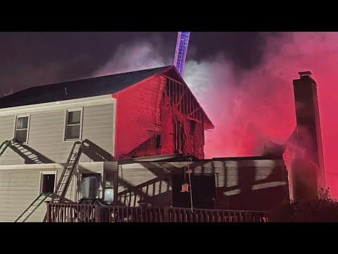 High winds make it difficult for Prince William County fire fighters to put out house fire