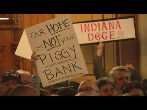 Hundreds rally at Indiana Statehouse in support of governor's property tax relief plan