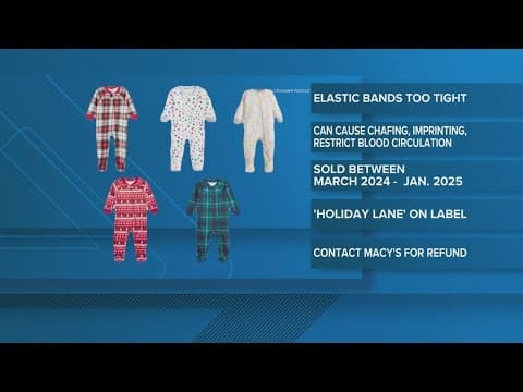 Macy's recalling certain infant pajamas