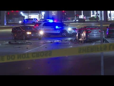 Man believed to have been shot before crashing into 3 vehicles at red light in Humble, sheriff says