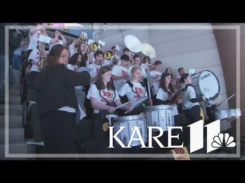 Edina pep band steps up to play for University of Denver in Frozen Four