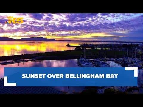 Sunset over Bellingham Bay on December evening
