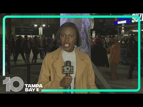 Fans gather at Raymond James Stadium for Bucs vs. Commanders Wild-Card game