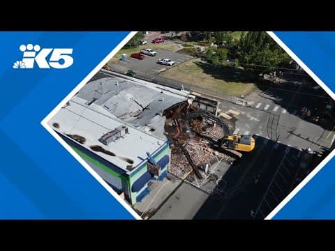 Demolition in downtown Enumclaw draws a crowd