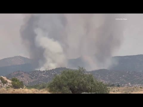 Wildfire erupts east of Palomar Mountain, evacuation orders issued