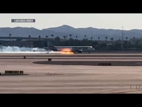 Frontier flight makes emergency landing after plane catches fire in air