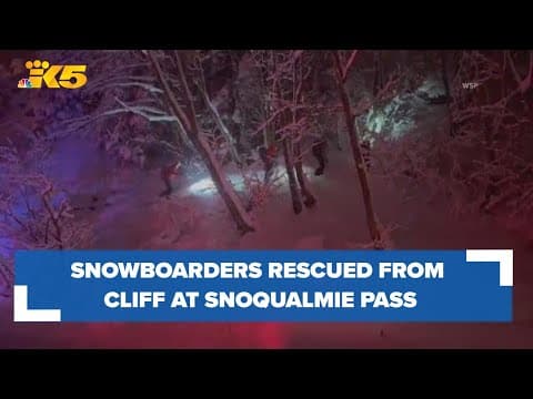 Snowboarders rescued from cliff on Snoqualmie Pass