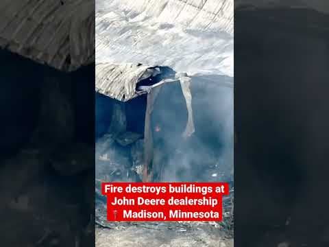 Fire destroys buildings at John Deere dealership in Madison, #Minnesota #shorts #kare11