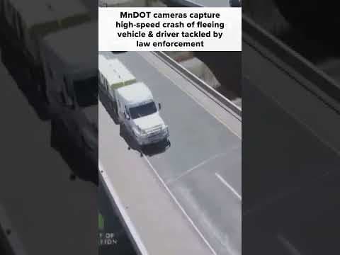 MnDOT traffic camera captures #highspeed crash, driver tackled by officers. #kare11 #shorts