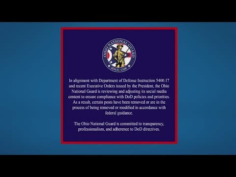 Ohio National Guard deletes DEI-related social media posts