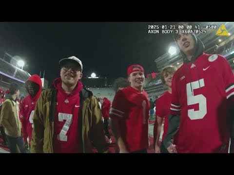 Bodycam video shows students, fans storm Ohio Stadium after national championship win