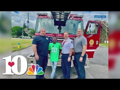 Knoxville firefighters helped deliver a baby boy in 2005. Now he is working with them as an intern!