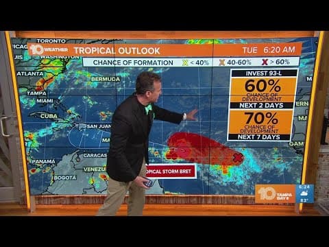 Tracking the Tropics: Tropical Storm Bret expected to become hurricane in coming days | 6 a.m. Tuesd