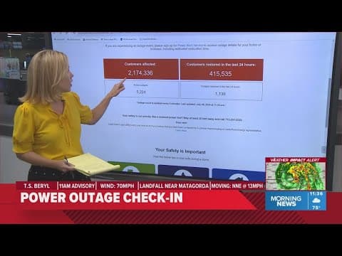 Beryl leaves more than 2 million CenterPoint customers without power in the Houston area