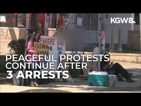 Portland police arrest 3 people at protest outside ICE facility