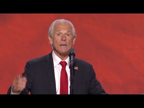 Peter Navarro speaks at the RNC hours after being released from a Florida prison