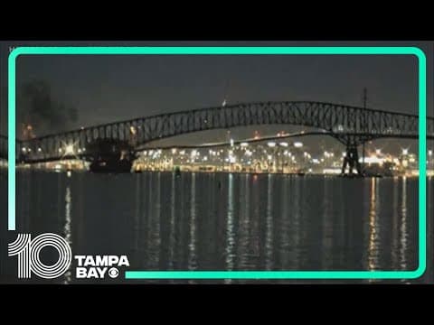 Bridge in Baltimore collapses after large cargo ship strikes it